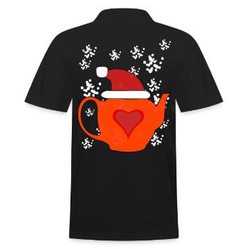 Heure d’hiver Thé Neige Théière Boisson Noël - Polo Homme - noir - Dos - Kai (181cm)