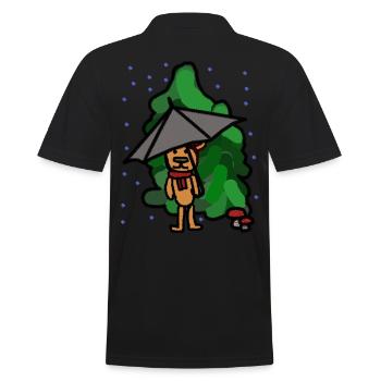 Teddy Naturfreund Wald Wildnis spazieren Wetter - Männer Poloshirt - Schwarz - Hinten - Kai (181cm)