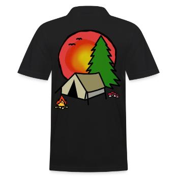 Liberté Vacances Camping Tente Nature Forêt Camp - Polo Homme - noir - Dos - Kai (181cm)