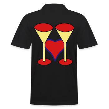 Gläser Glaser Party Einladung Feier Geburtstag Abi - Männer Poloshirt - Schwarz - Hinten - Kai (181cm)