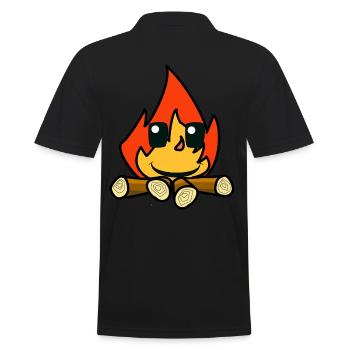 Feu Feu Feu Visage Chaleur Flamme Inferno - Polo Homme - noir - Dos - Kai (181cm)