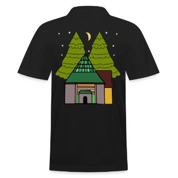 Maison, Nuit, Ciel, Étoilé, Ciel, Habitant de la Forêt - Polo Homme - noir - Dos - Kai (181cm)
