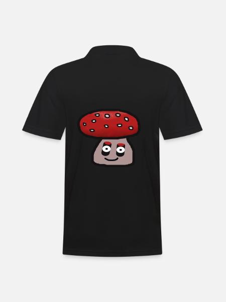 svampe, paddestol, skovboer, giftig, venlig - Herre poloshirt - sort