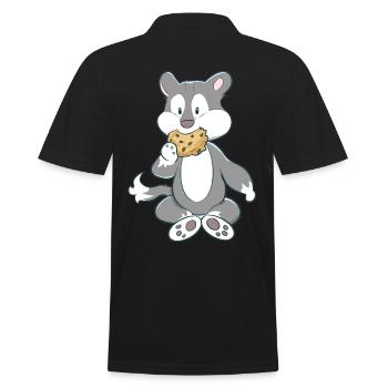 Wolf Tiere Fantasy Kekse Kinder Comic für Kinder - Männer Poloshirt - Schwarz - Hinten - Kai (181cm)