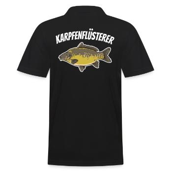 Karpfenflüsterer Karpfen Fisch Angler Angeln - Männer Poloshirt - Schwarz - Hinten - Kai (181cm)