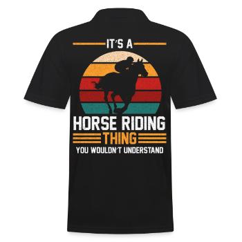 Cadeau de professeur d'équitation - Polo Homme - noir - Dos - Kai (181cm)