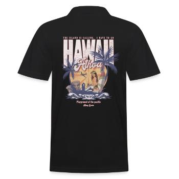 Hawaii Aloha Retro Urlaub Insel Geschenk USA - Männer Poloshirt - Schwarz - Hinten - Kai (181cm)