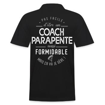 coach parapente formidable cadeau sport parapente - Polo Homme - noir - Dos - Kai (181cm)