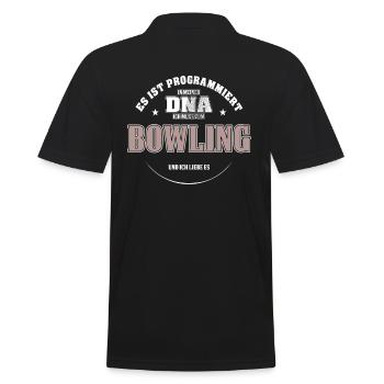 Es ist in meiner DNA ich muss zum BOWLING - Männer Poloshirt - Schwarz - Hinten - Kai (181cm)