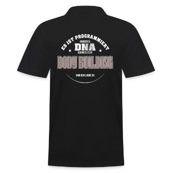 Es ist in meiner DNA ich muss zum BODY BUILDING - Männer Poloshirt - Schwarz - Hinten - Kai (181cm)