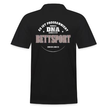 Es ist in meiner DNA ich muss zum BETTSPORT - Männer Poloshirt - Schwarz - Hinten - Kai (181cm)