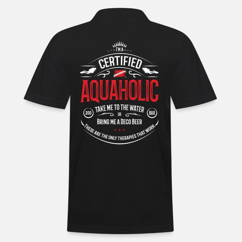 Aquaholic Tauchen Geschenk - Männer Poloshirt - Schwarz