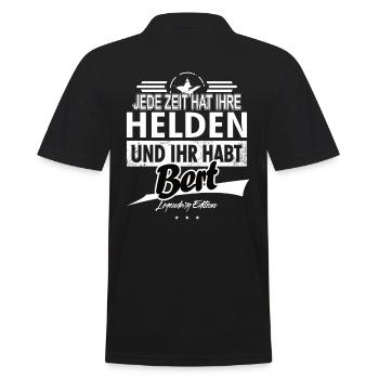 Jede Zeit hat Ihre Helden ihr habt Bert - Männer Poloshirt - Schwarz - Hinten - Kai (181cm)