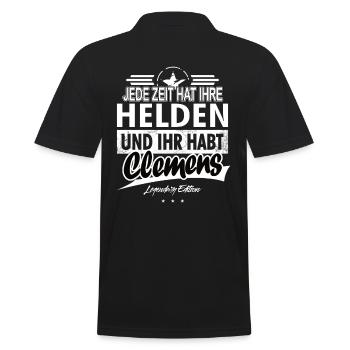 Jede Zeit hat Ihre Helden ihr habt Clemens - Männer Poloshirt - Schwarz - Hinten - Kai (181cm)