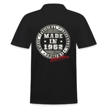 Retro Patch Vintage 1962 Birthday Gift - Men's Polo Shirt - black - Back - Kai (181cm)