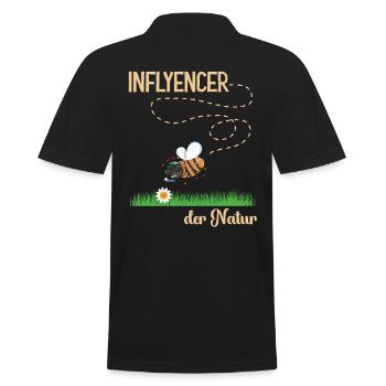 Bienen die Inflyencer - Männer Poloshirt - Schwarz - Hinten - Kai (181cm)