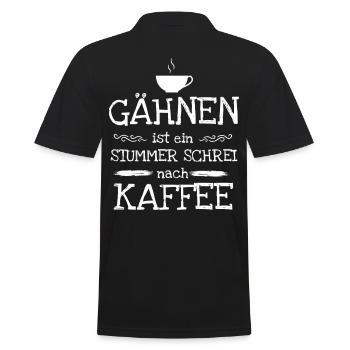 Yawning is a silent cry for coffee - Men's Polo Shirt - black - Back - Kai (181cm)