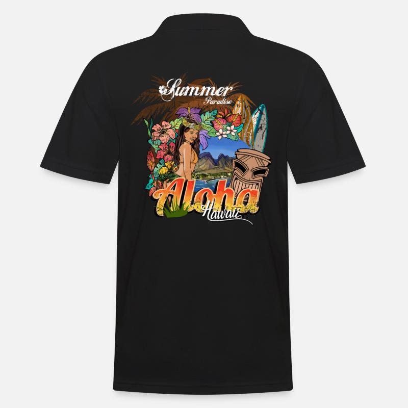 Sommer Paradies Hawaii - Männer Poloshirt - Schwarz
