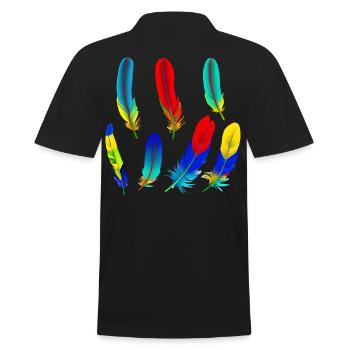 Plumes de perroquet - Polo Homme - noir - Dos - Kai (181cm)