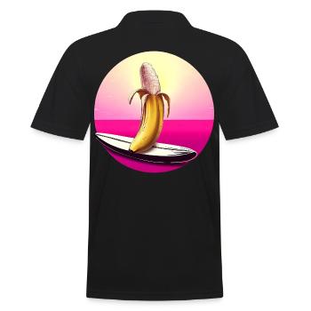 Surfing Banana Sunset - Men's Polo Shirt - black - Back - Kai (181cm)