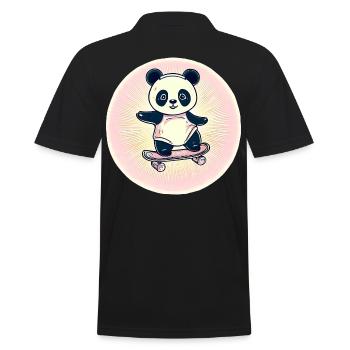 Skateboard panda in sunset - Men's Polo Shirt - black - Back - Kai (181cm)