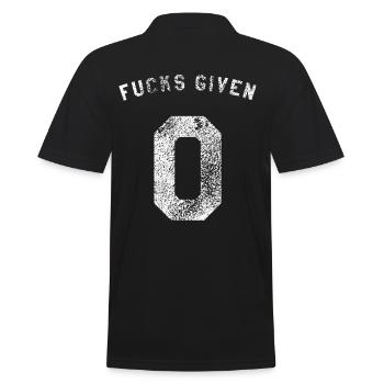 Zero Fucks Given IDC IDC IDGAF I dont Give A Fuck - Men's Polo Shirt - black - Back - Kai (181cm)