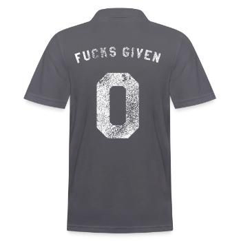 Zero Fucks Given IDC IDK IDGAF I dont Give A Fuck - Männer Poloshirt - Anthrazit - Hinten - Nico (186cm)