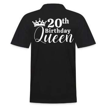 20th birthday - Men's Polo Shirt - black - Back - Kai (181cm)