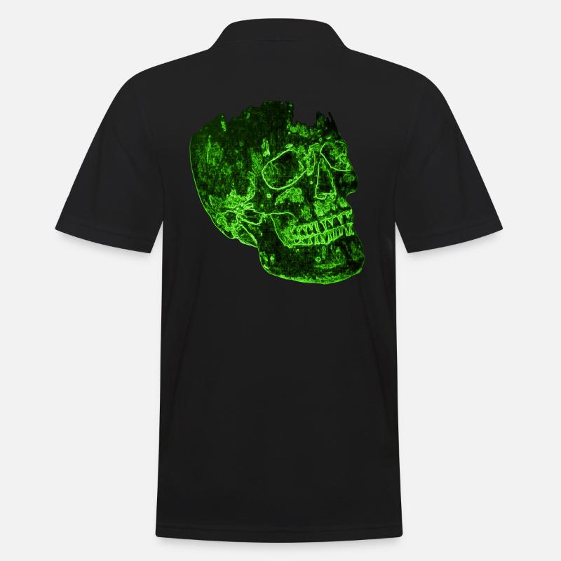 Totenkopf - Männer Poloshirt - Schwarz