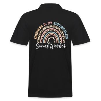 La gentillesse est mon superpouvoir : l’assistante sociale - Polo Homme - noir - Dos - Kai (181cm)