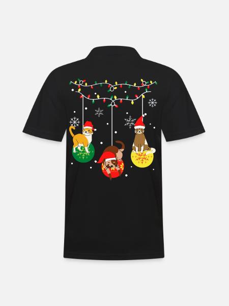 Funny christmas cats - Men's Polo Shirt - black