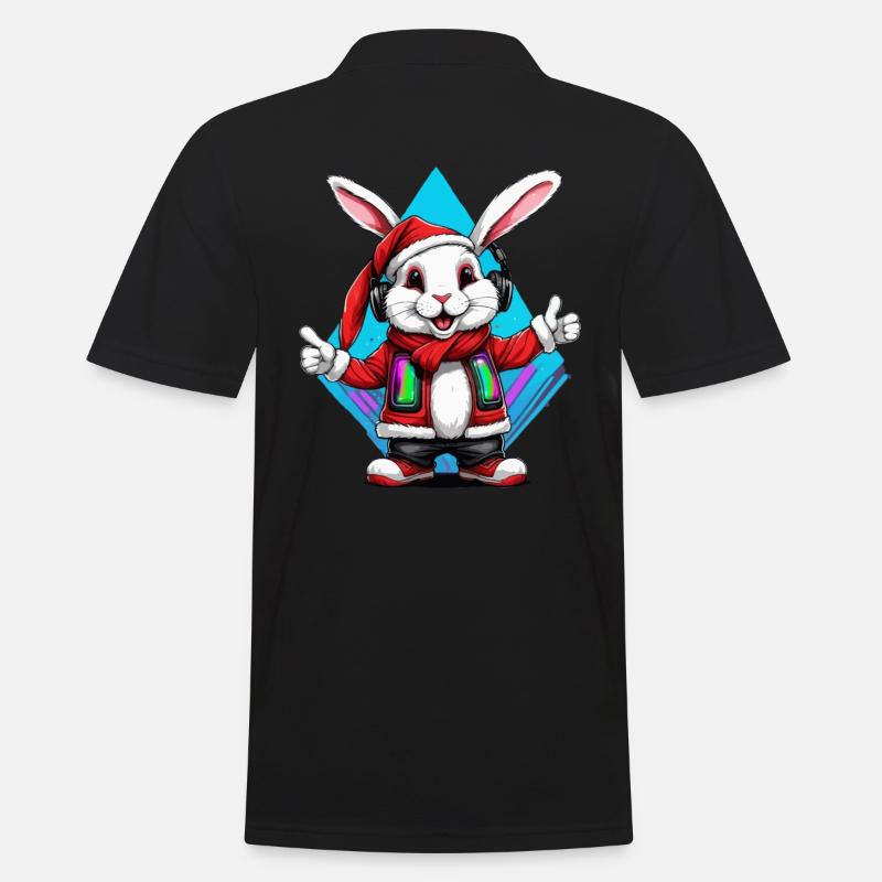 Der Hase des Weihnachtsmanns - Männer Poloshirt - Schwarz