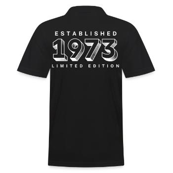 FONDÉE EN 1973, LÉGENDE 1973, MILLÉSIME 1973 - Polo Homme - noir - Dos - Kai (181cm)