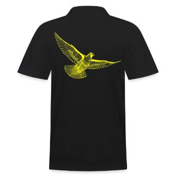 Dessin au trait illustration colombe volante - Polo Homme - noir - Dos - Kai (181cm)