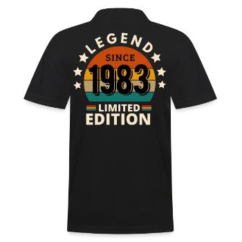 LEGEND 1983, VINTAGE 1983 - Men's Polo Shirt - black - Back - Kai (181cm)