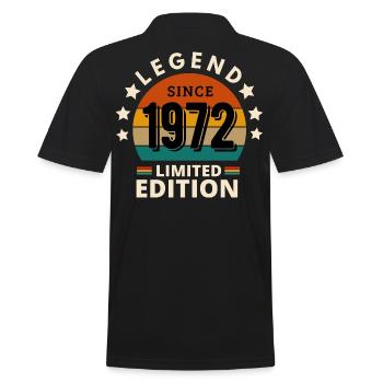 LEGEND 1972, VINTAGE 1972 - Men's Polo Shirt - black - Back - Kai (181cm)