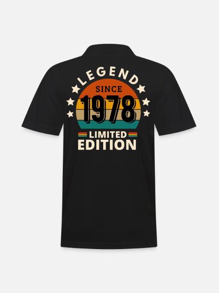 LÉGENDE 1978, MILLÉSIME 1978 - Polo Homme - noir