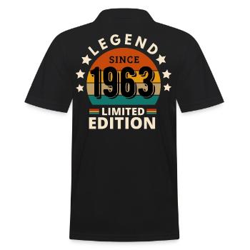 LEGENDE 1963, JAHRGANG 1963 - Männer Poloshirt - Schwarz - Hinten - Kai (181cm)