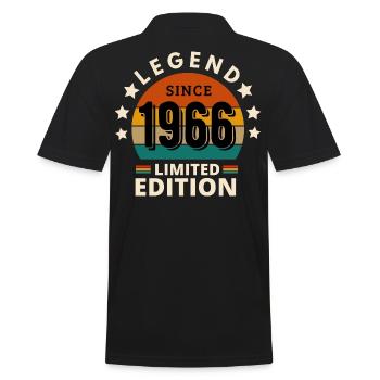 LEGEND 1966, VINTAGE 1966 - Men's Polo Shirt - black - Back - Kai (181cm)