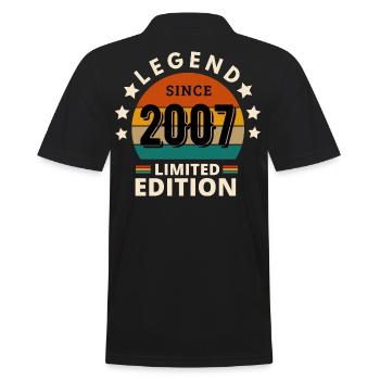 LEGENDE 2007, JAHRGANG 2007 - Männer Poloshirt - Schwarz - Hinten - Kai (181cm)