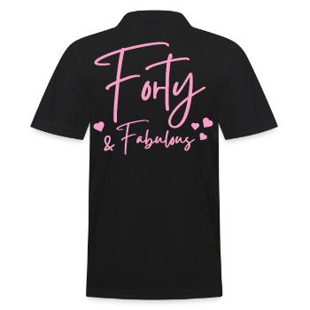 Vierzig fabelhaft - Männer Poloshirt - Schwarz - Hinten - Kai (181cm)