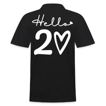 hello 20. 20th birthday - Men's Polo Shirt - black - Back - Kai (181cm)