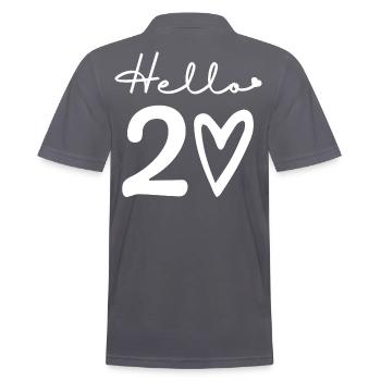 bonjour 20. 20e anniversaire - Polo Homme - charbon - Dos - Nico (186cm)