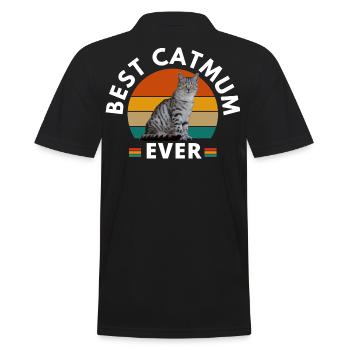 BEST CAT MUM EVER - Men's Polo Shirt - black - Back - Kai (181cm)