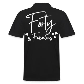 Vierzig fabelhaft - Männer Poloshirt - Schwarz - Hinten - Kai (181cm)