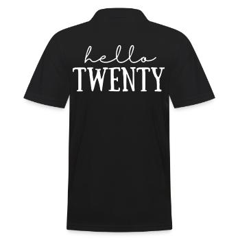 20th birthday - Men's Polo Shirt - black - Back - Kai (181cm)