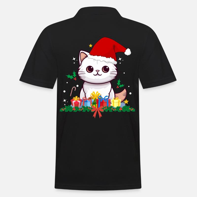 Drôles de chats de Noël - Polo Homme - noir