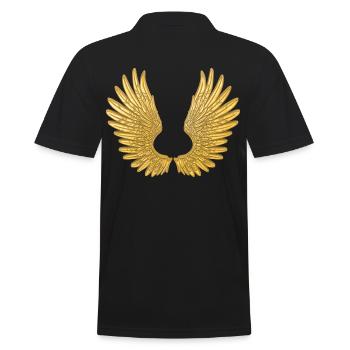 Wings in gold. Golden Angel Wings Wings - Men's Polo Shirt - black - Back - Kai (181cm)
