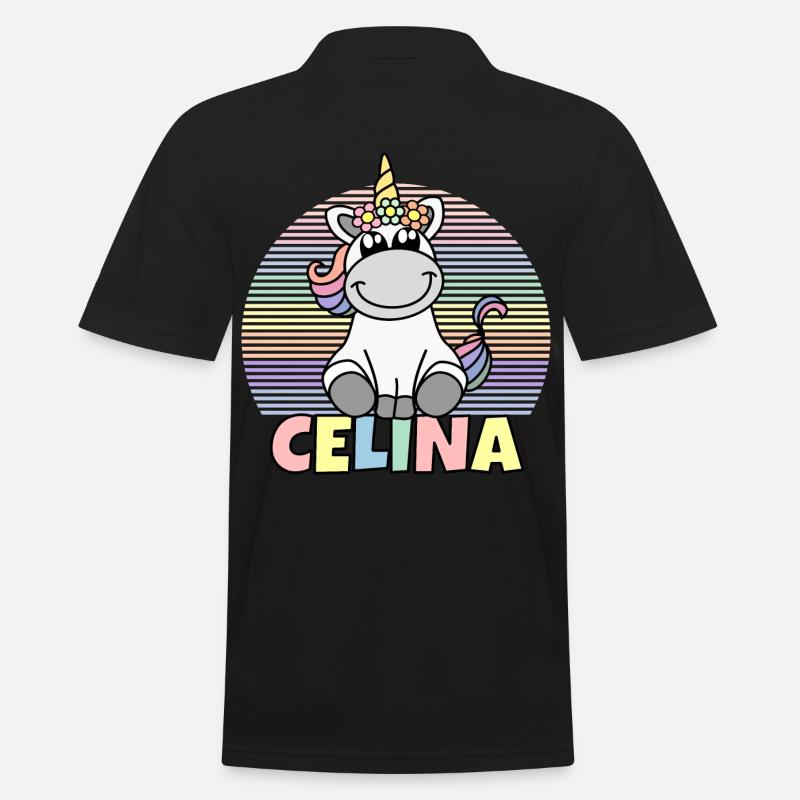 Celina Einhorn Name - Männer Poloshirt - Schwarz