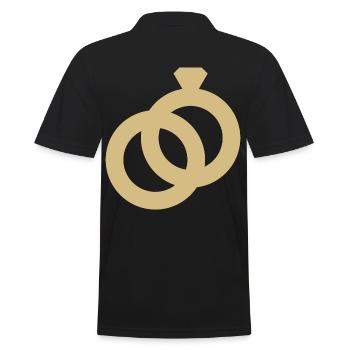 Alliance icône bagues mariage bague cadeau - Polo Homme - noir - Dos - Kai (181cm)